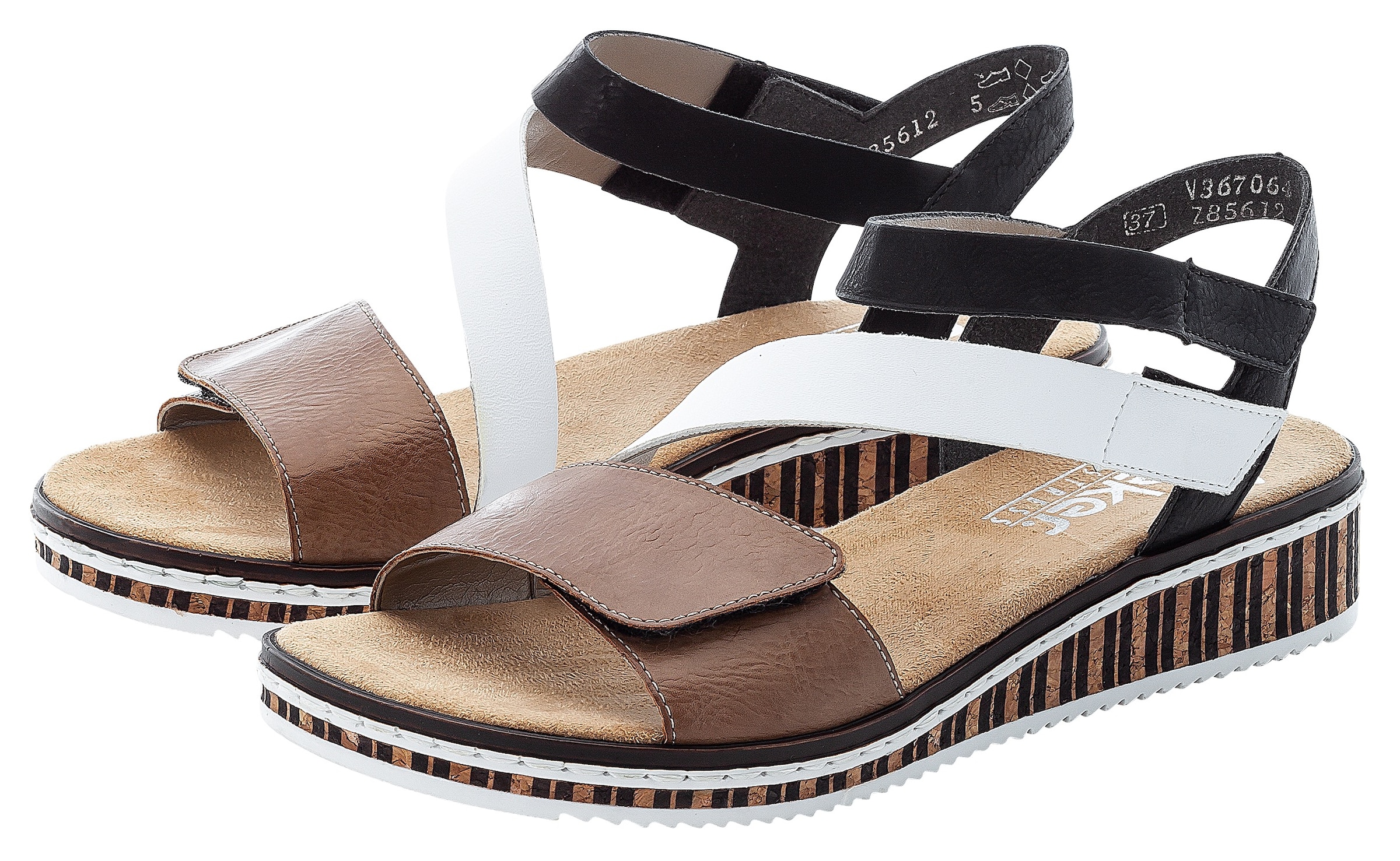 Rieker Riemchensandale  , Sommerschuh, Sandalette, Keilabsatz, im modernen Look