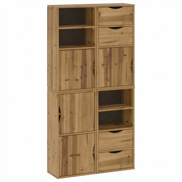 vidaXL Móveis de Apoio 4 Peças Odda 40x24x79 cm Pinho de Madeira Maciça - 94114505