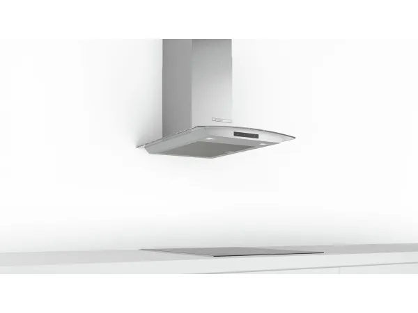 Bosch Serie | 4 DWA66DM50 - Hætte - skorsten - bredde: 60 cm - dybde: 48.8 cm - udtrækning og recirkulation (-) - rustfrit stål og glas