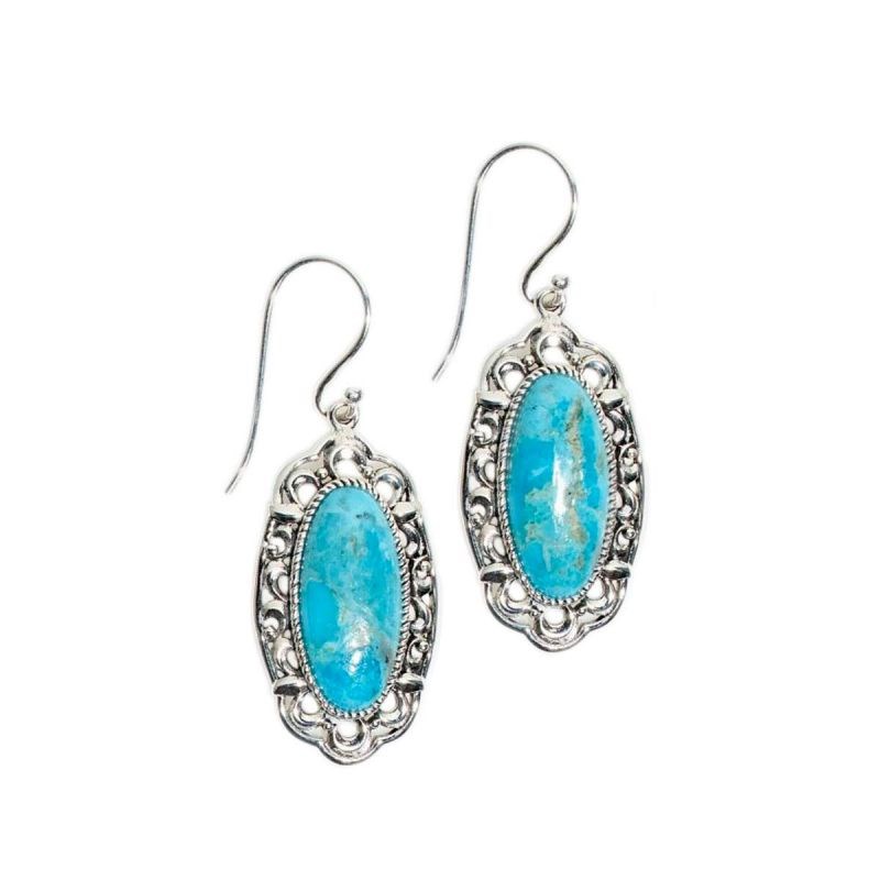 Boucles d'oreilles argent massif et pierre naturelle