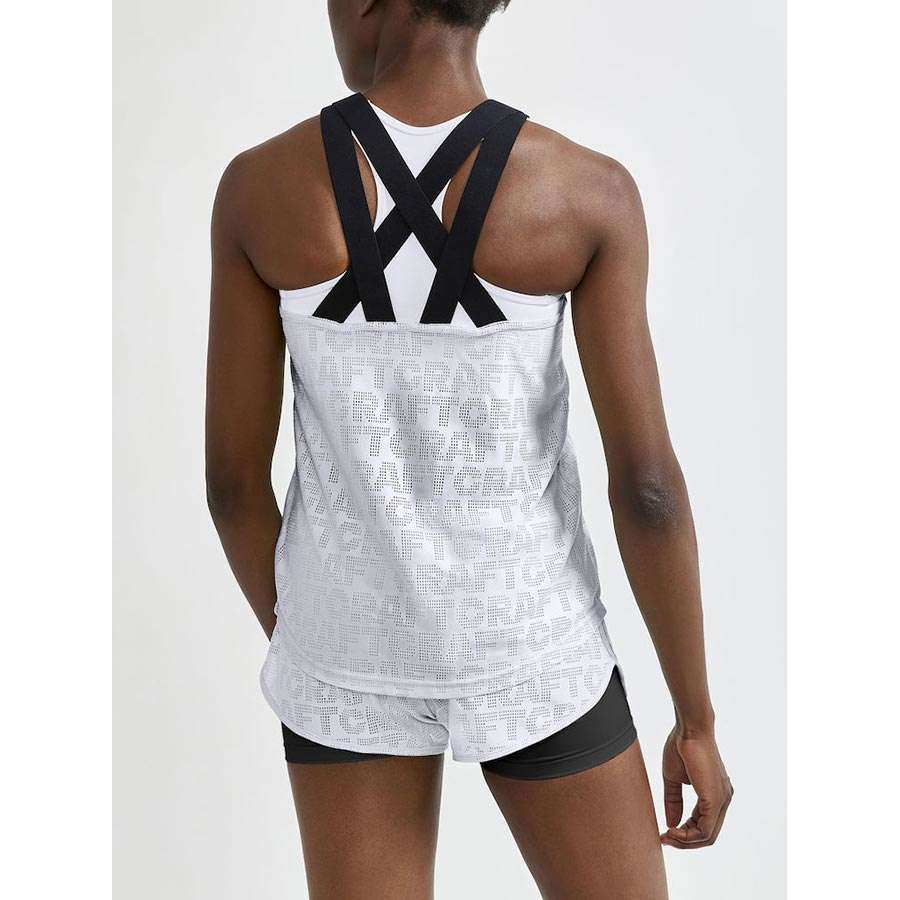 Craft CORE Charge Logo Hardloopshirt Zonder Mouwen Wit Dames