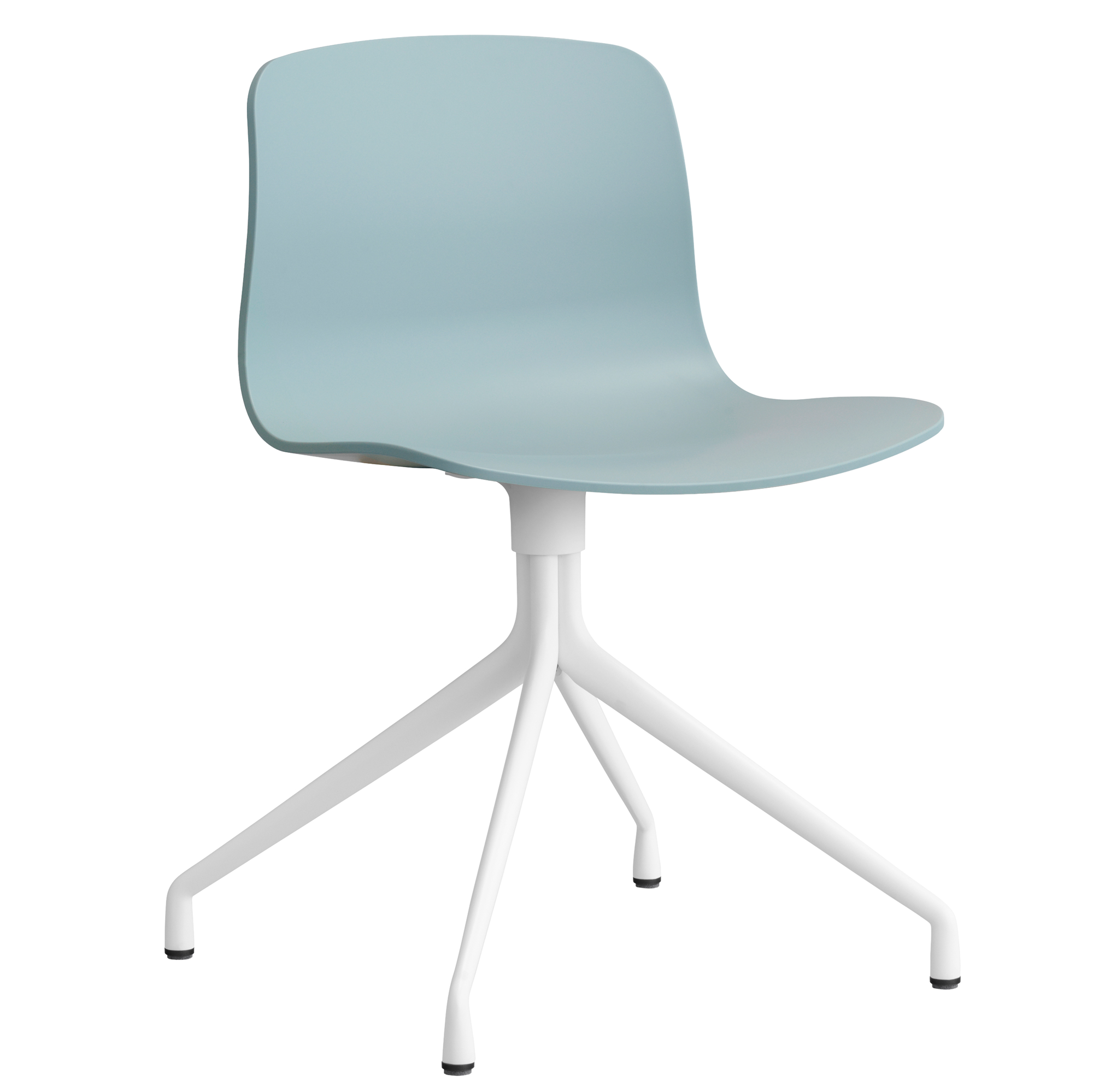 Eetkamerstoel AAC 10 wit onderstel dusty blue