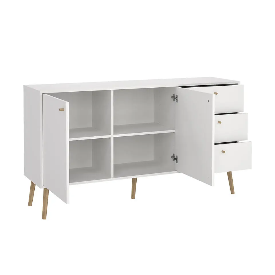 Hioshop Bodo dressoir 2 deuren- 3 lades wit