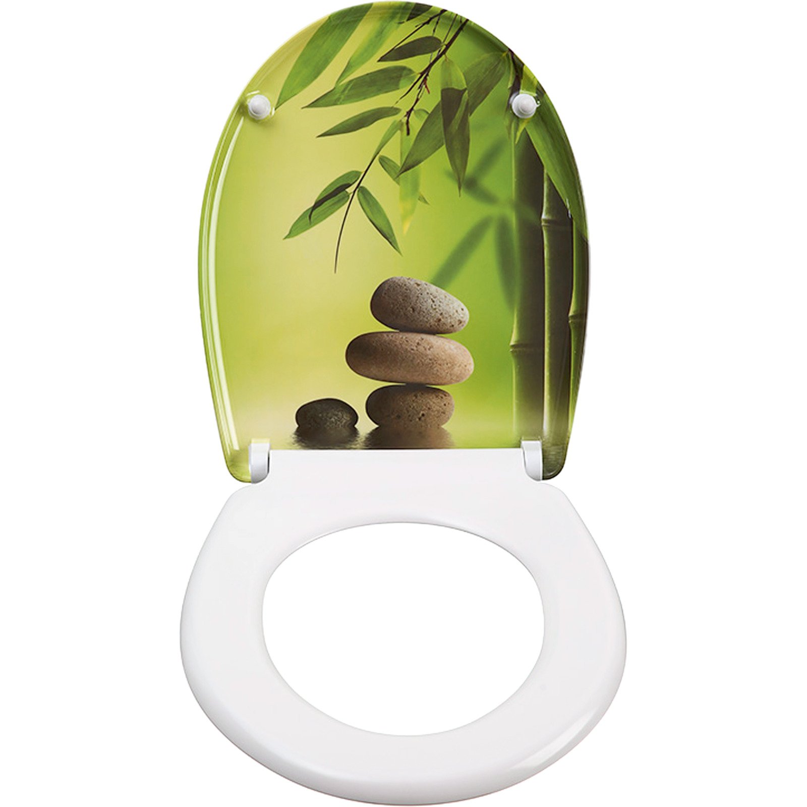 WC-Sitz Duroplast Bamboo mit Absenkautomatik ca. 44,6 x 37,3 cm