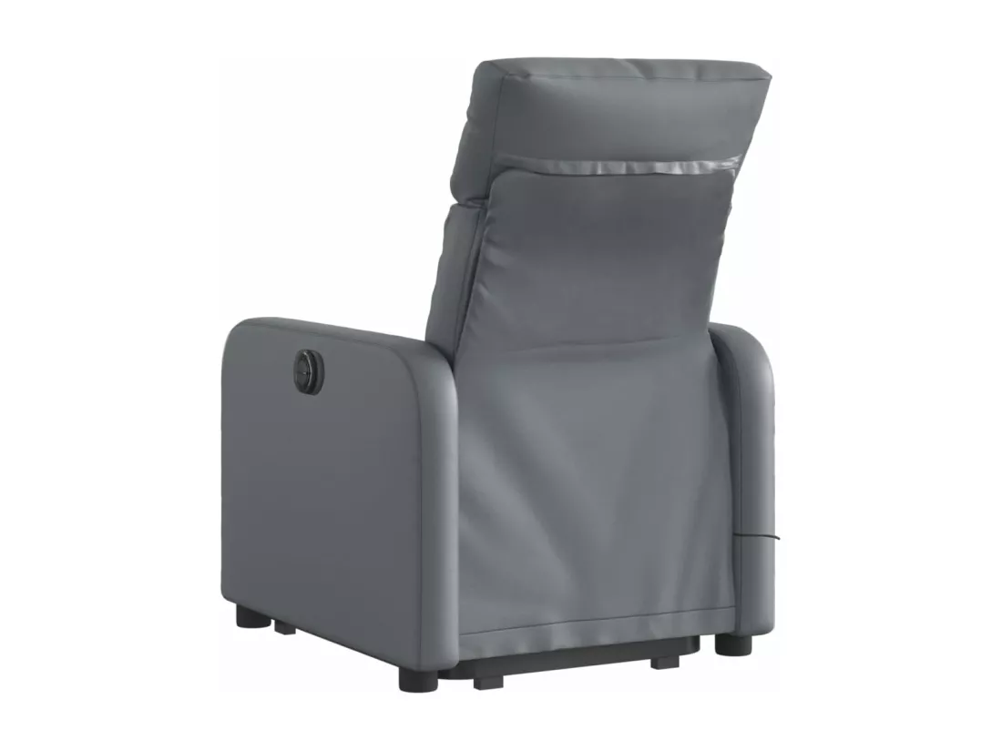 Fauteuil inclinable massant électrique gris similicuir