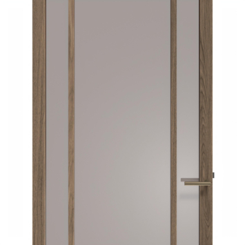Arne & Bodil binnendeur ABE107 brons glas - donker eiken houtlook afwerking