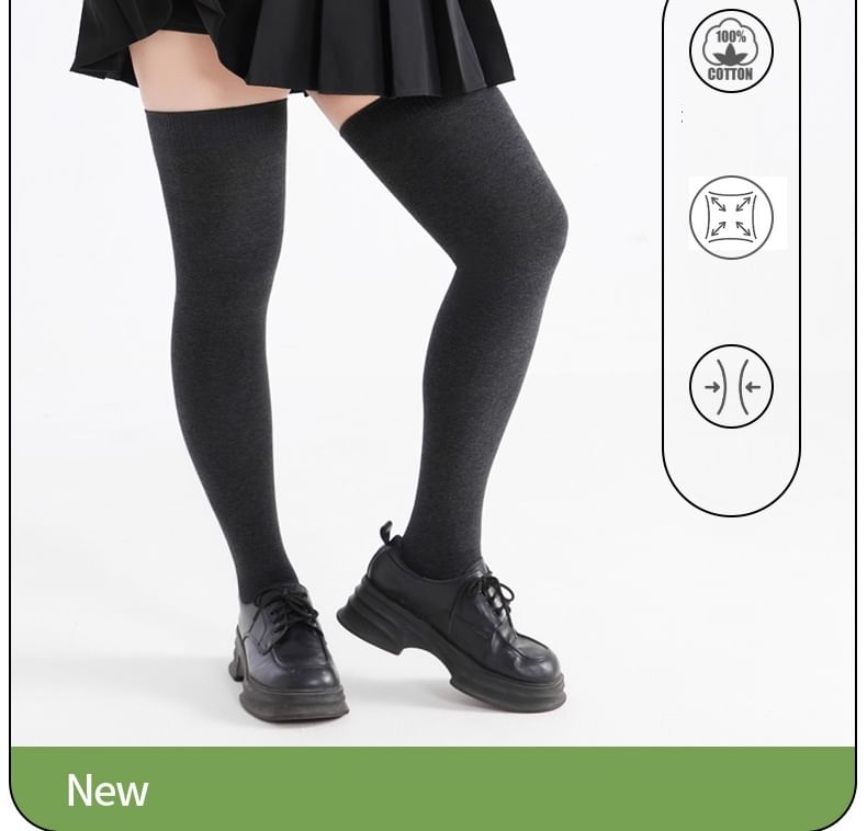 uliaque - Plus Size Fleece Gevoerde Overknee Kousen