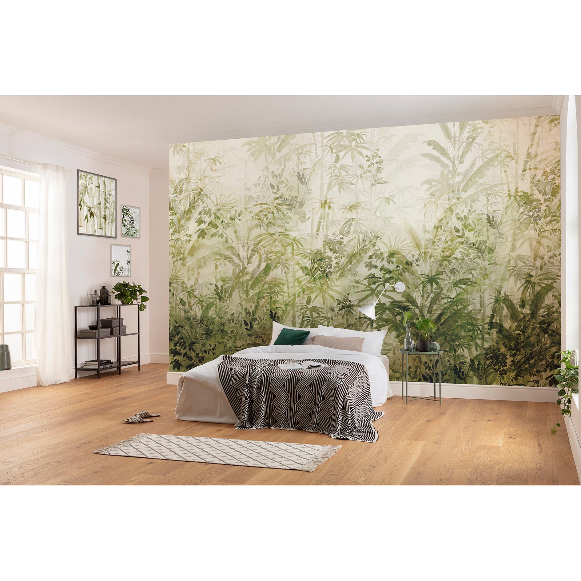 Wandbild BAMBOO DRAWING - grün-weiß - 50x70 cm