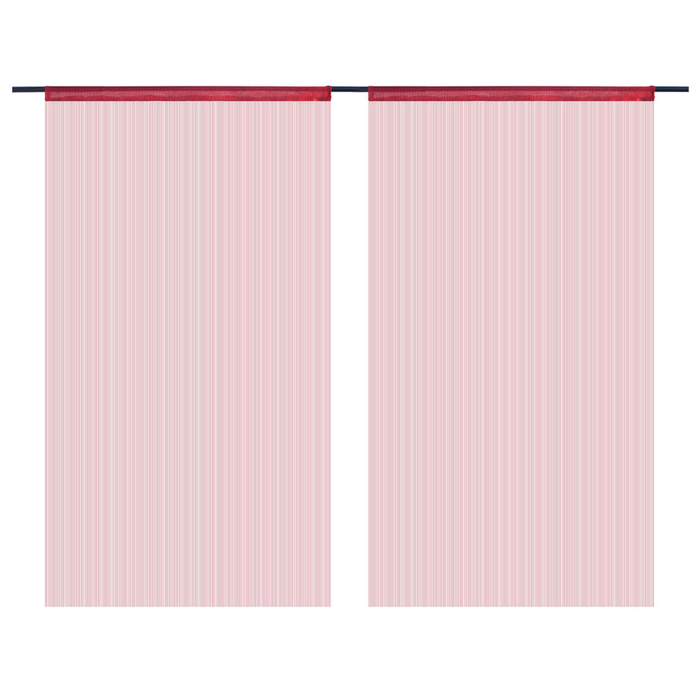 Rideau en fils 2 pcs 100 x 250 cm bordeaux