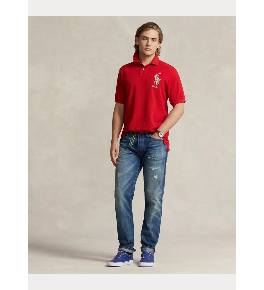 Polo Ralph Lauren Classic Fit, camisa polo em piqué com logo Big Pony vermelho