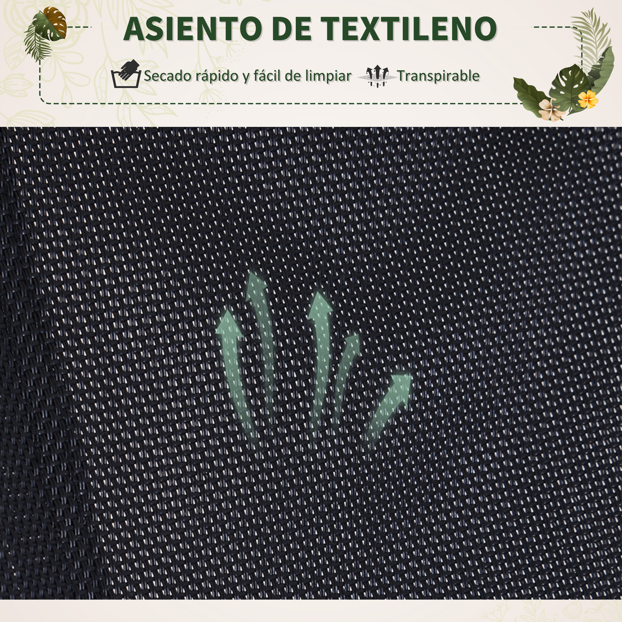 Espreguiçadeira dobrável Outsunny para jardim, com encosto de cabeça removível, ergonômica, em tecido Textilene, ideal para varandas e piscinas, 154x80x84 cm, preta.