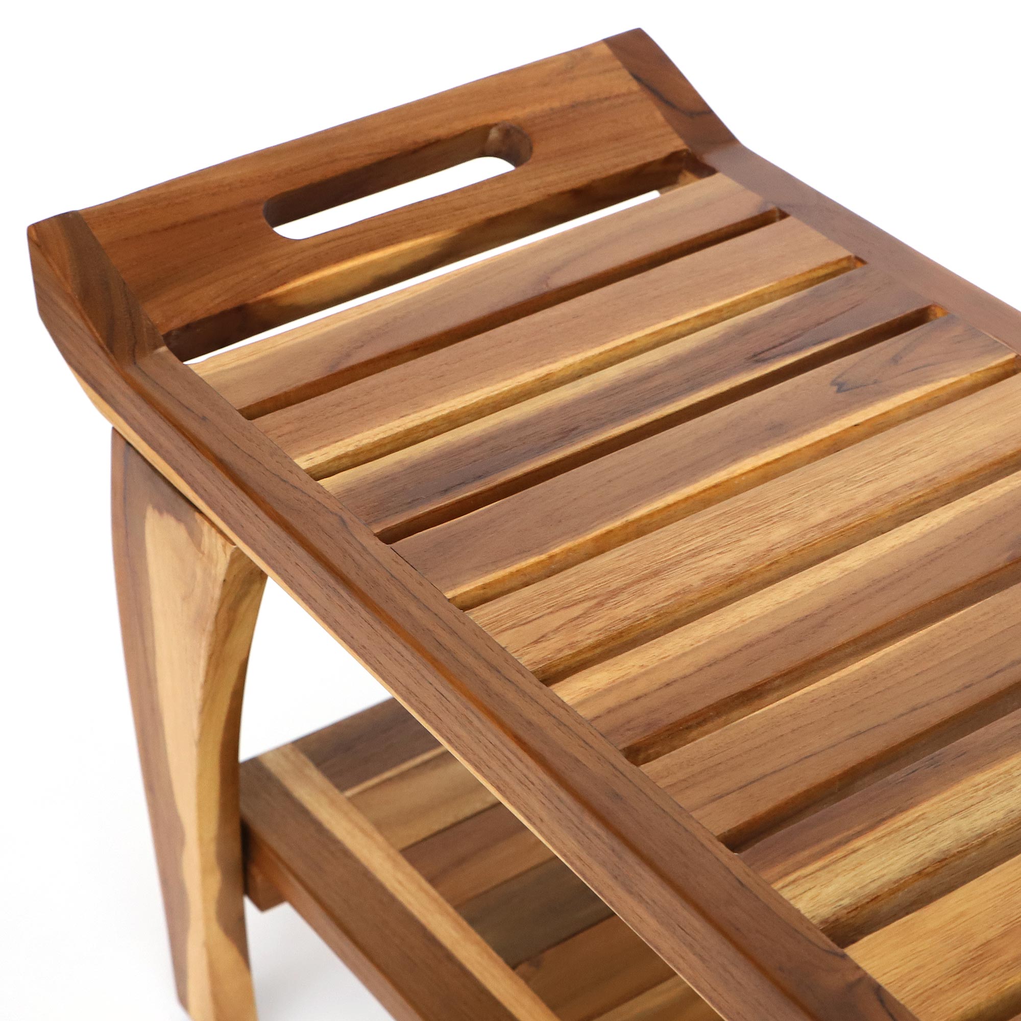 Bad-Hocker aus Teak, B 76 cm, L 36 cm, H 48 cm von fischer's lagerhaus