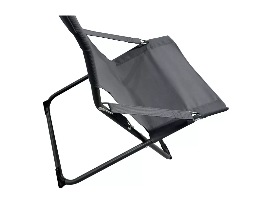 Chaise Longue Pliable Rebecca Mobili Ukpa 88x63x83 Polyester Acier Gris Foncé