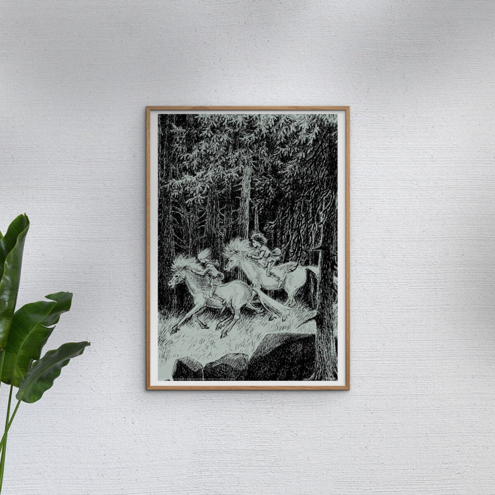 Køb Poster & Frame Astrid Lindgren - Riding Wild - Ronja The Robbers Daughter