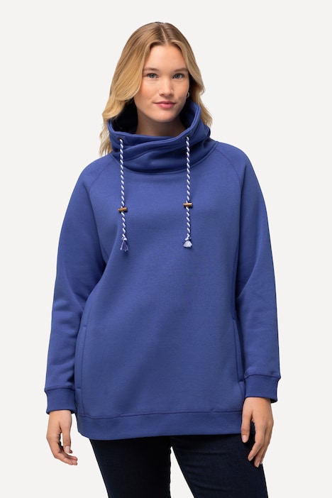 Sweatshirt, weiter Stehkragen, Taschen, Raglan-Langarm