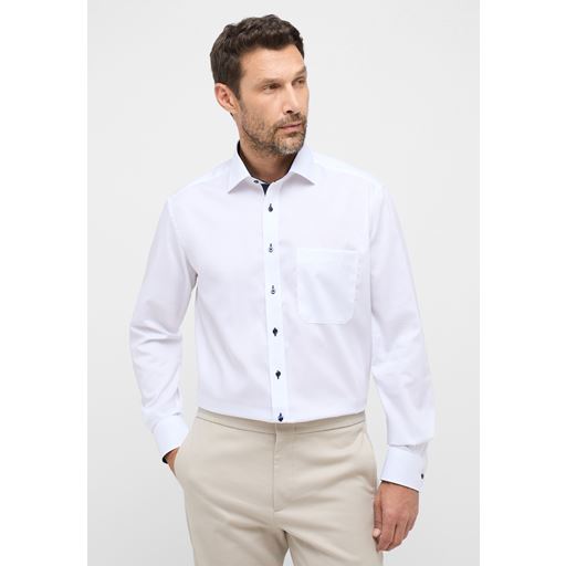Eterna Langærmet Comfort Fit Skjorte, Hvid, 46