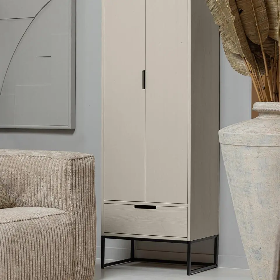 WOOOD Silas Hoge Kast - Grenen - Dust - 210x60x36