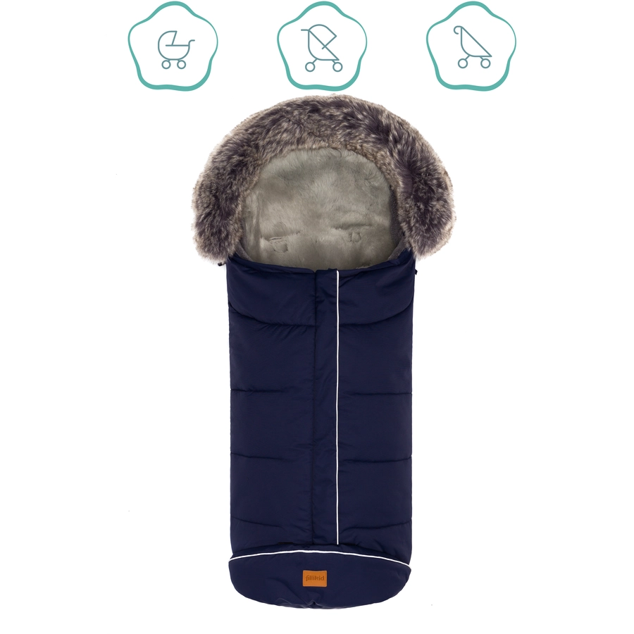 fillikid Winterfußsack Mavensi mit Lammfelleinlage navy