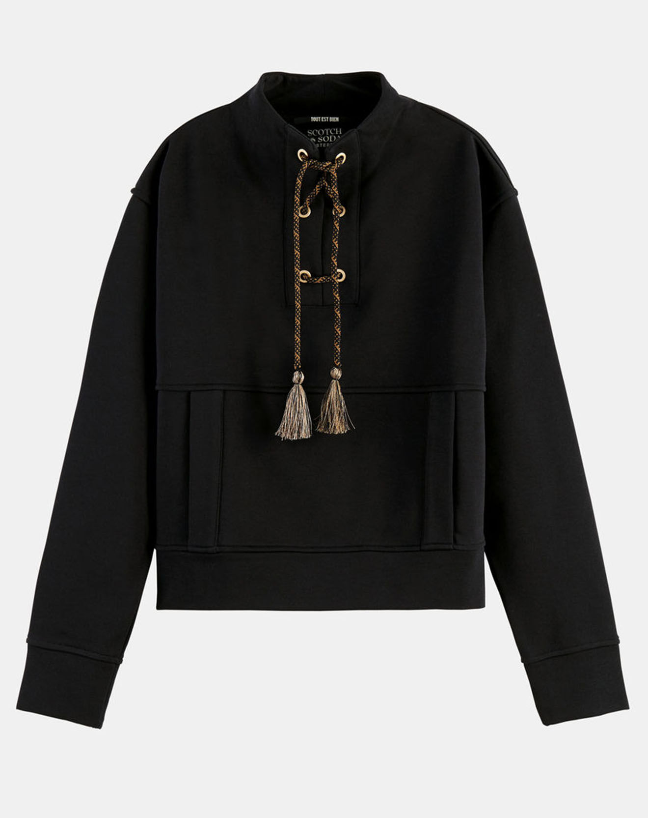 Scotch & Soda Sweat 100% Coton Bio à laçage noir