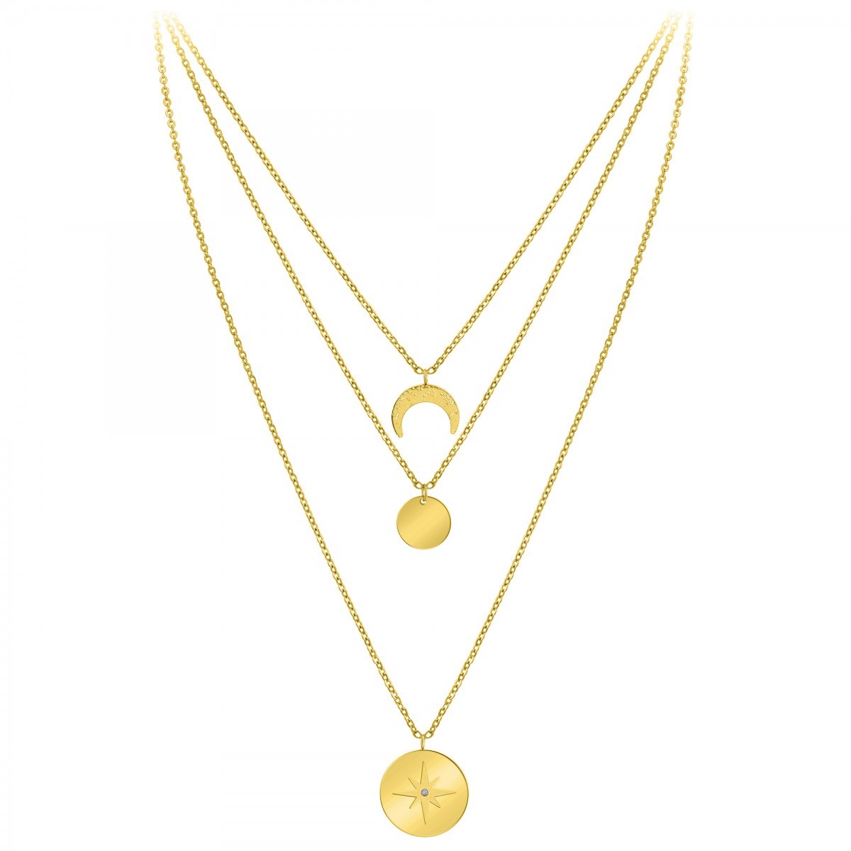 Collier multi-rangs par SC Bohème orné d'un véritable diamant blanc