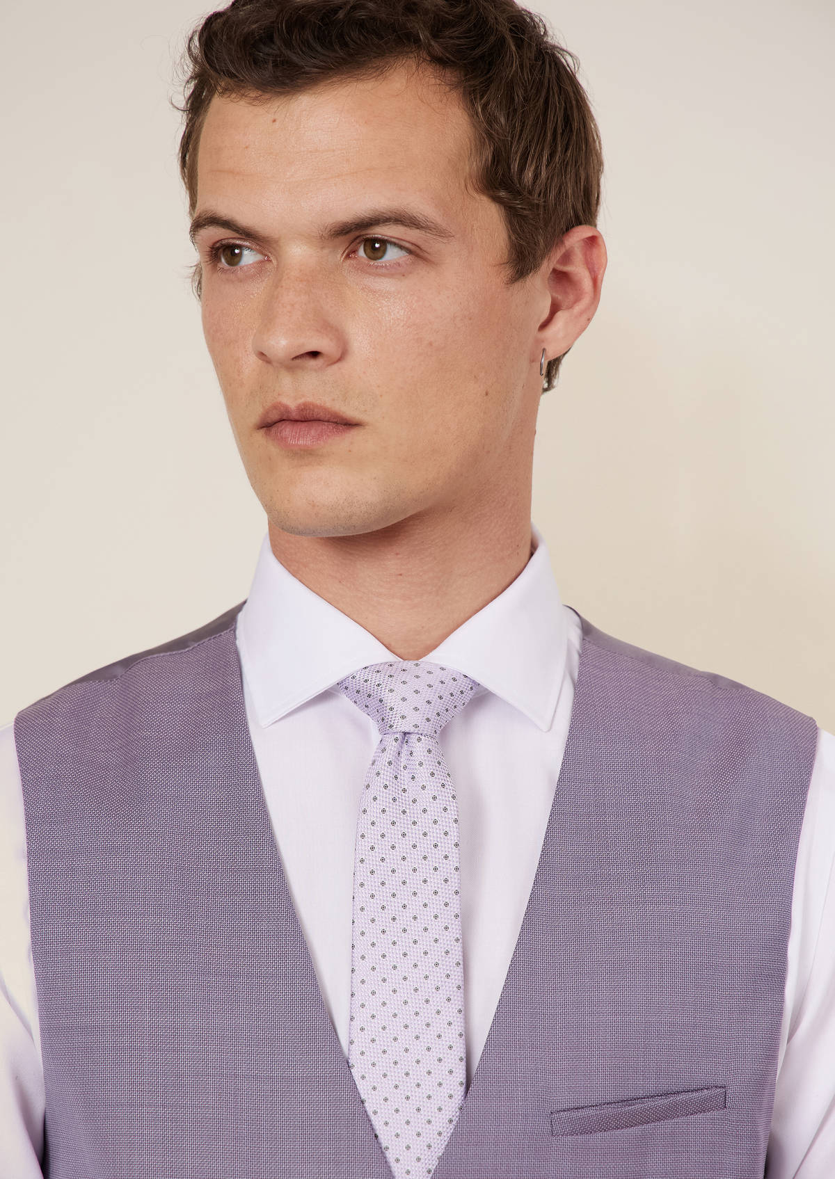 Gilet de costume en laine unie violine