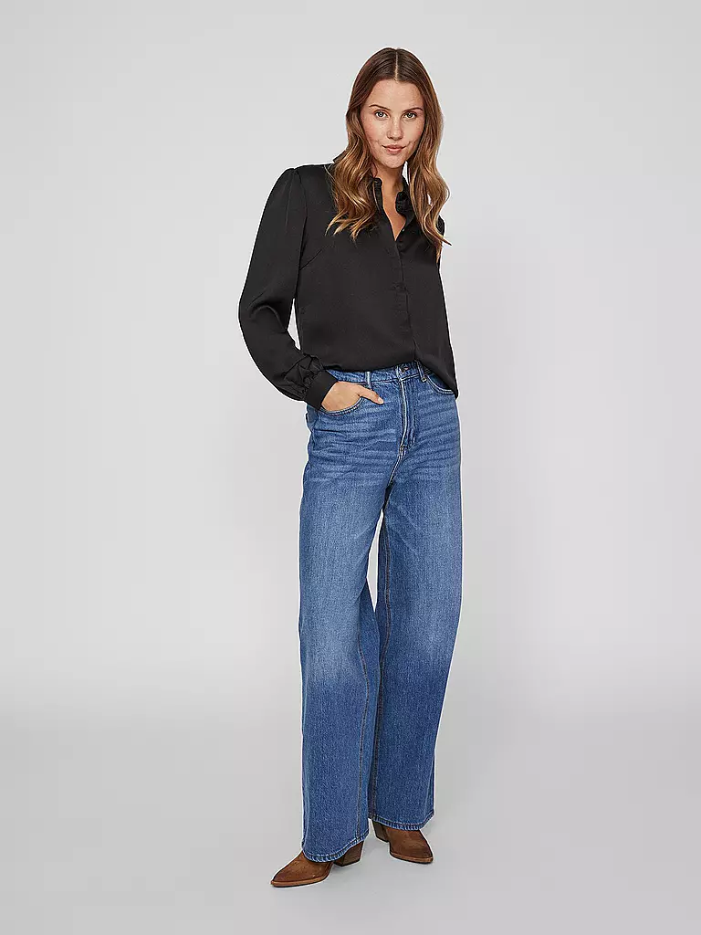 VILA Bluse VIELLETTE schwarz