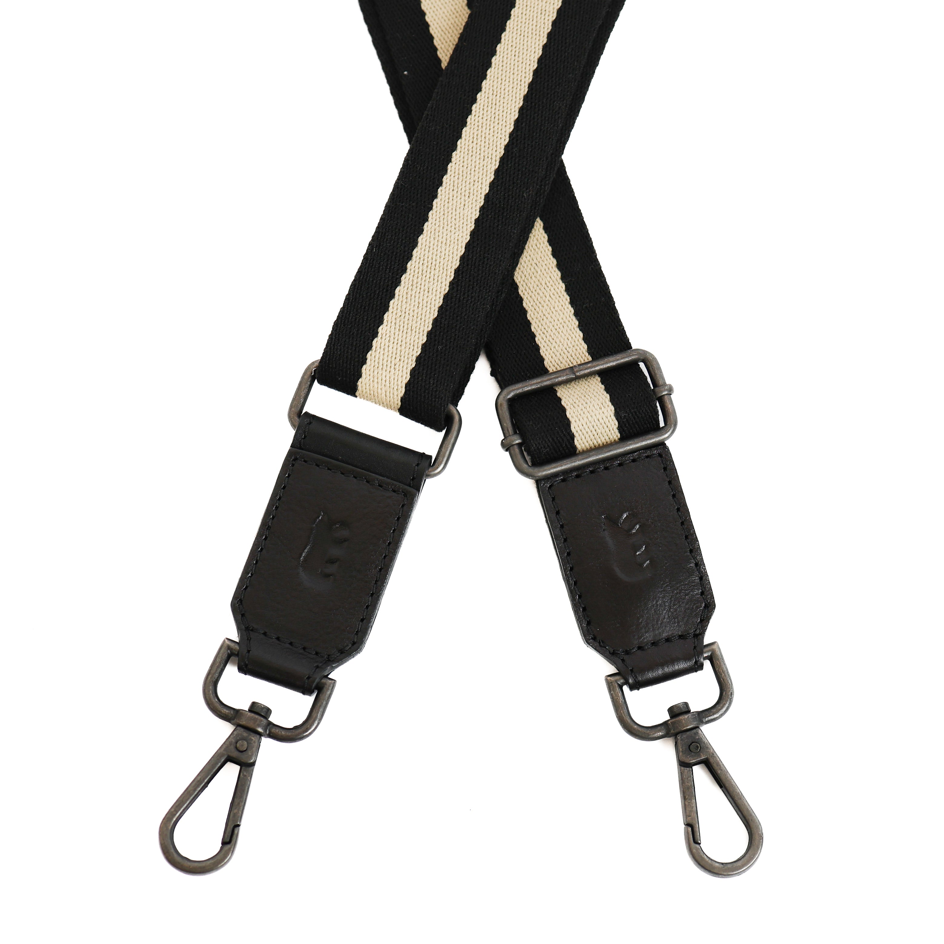 Bag strap 'Micky' zwart/beige/zwart Zwart/beige/zwart