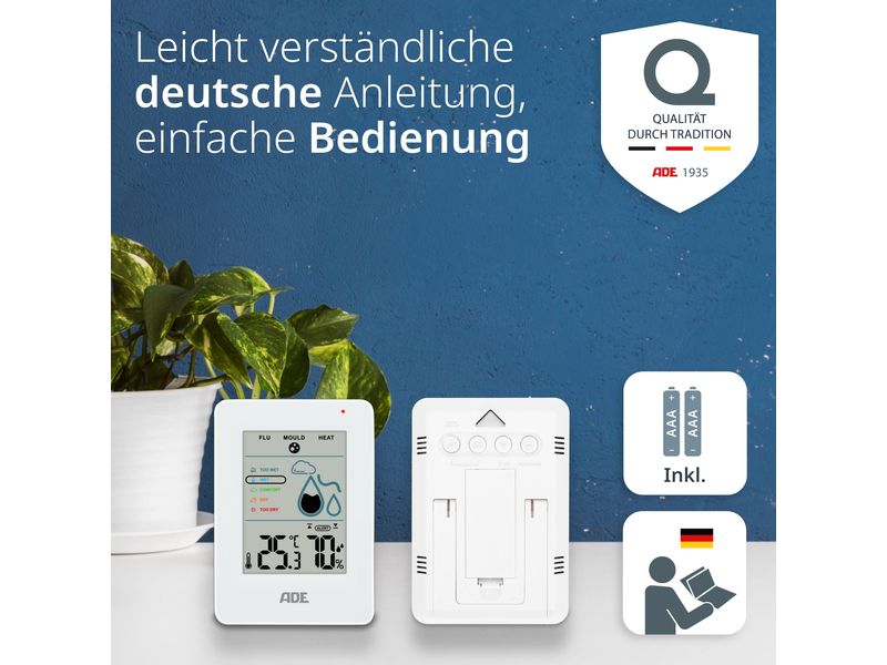 ADE Thermo-/Hygrometer digital Weiss Digitales Thermo-/Hygrometer