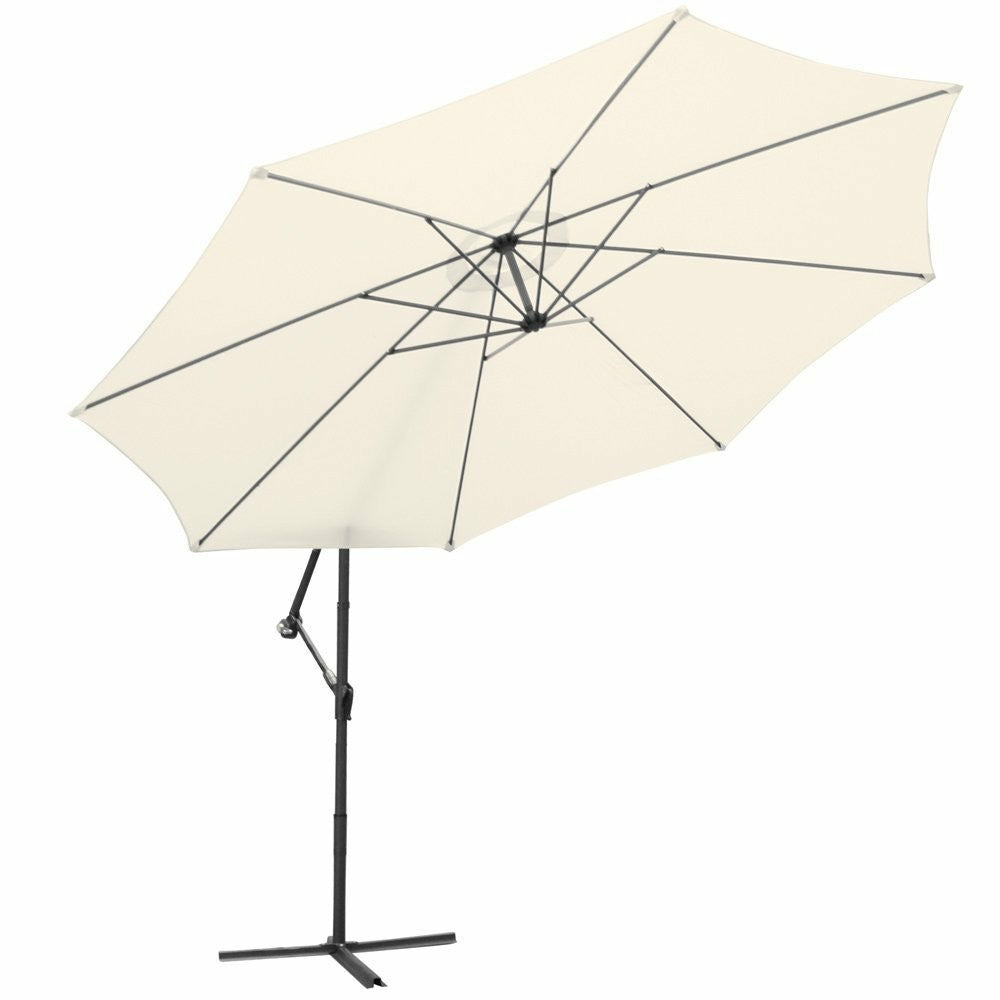 Parasol déporté diamètre 3,5 m beige meuble jardin