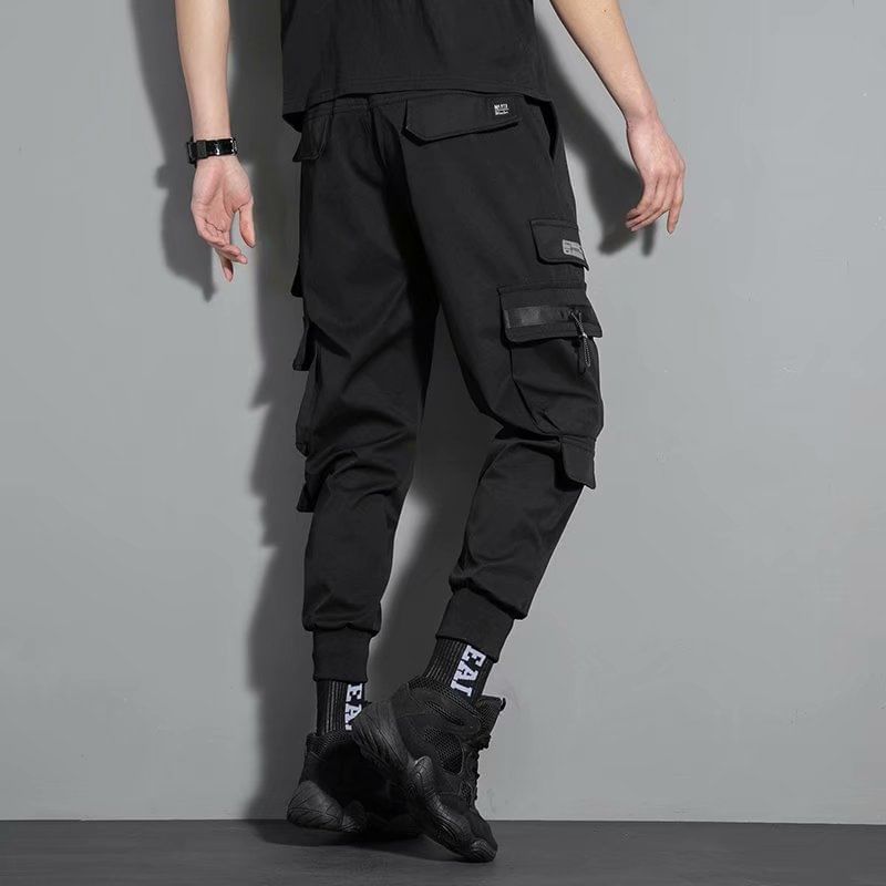 Bay Go Mall - Mid Rise Lettering Cargo Baggy Broek
