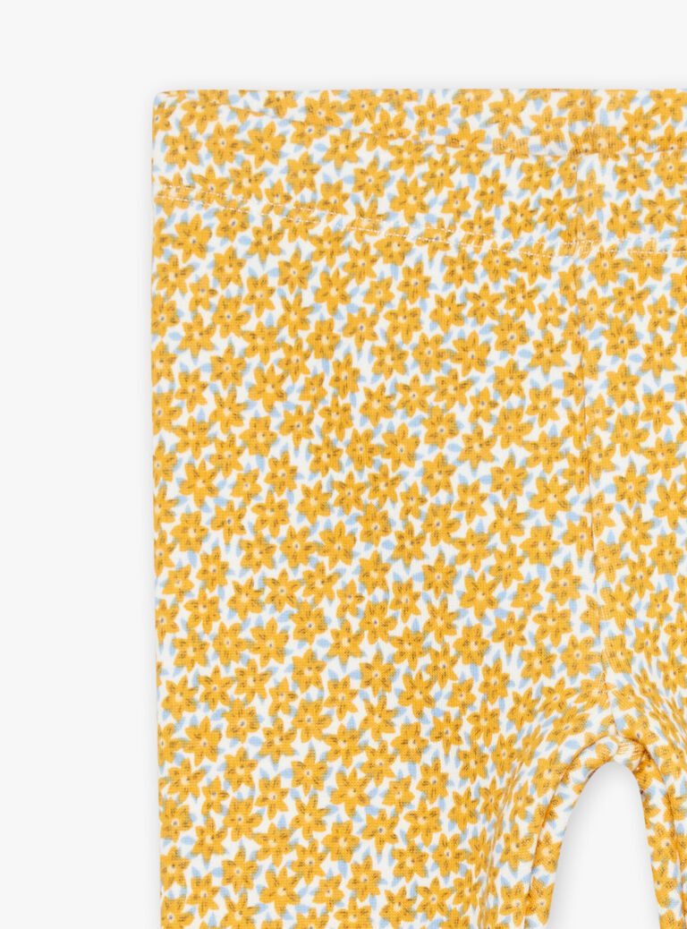 Legging bleu marine à fleurs