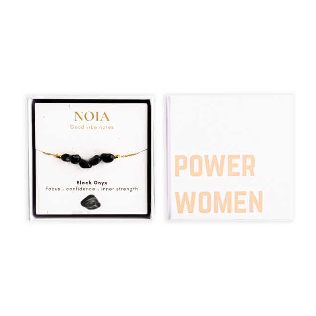 Noia Jewellery | Armband Onyx | Goudkleurig
