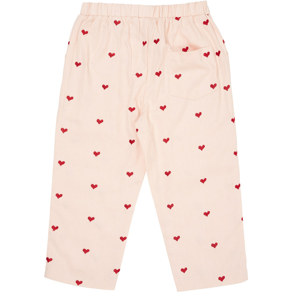 Køb COPENHAGEN COLORS Dusty Rose W. Berry Hearts Twill Heart Bukser