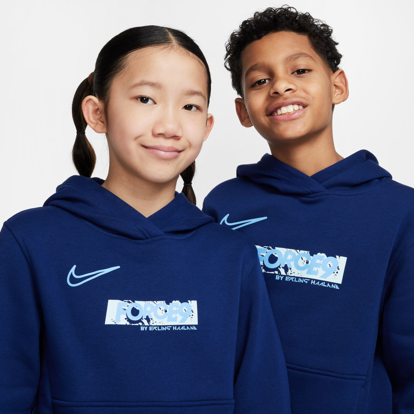 Nike Erling Haaland Club Fleece Joggingpak Kids Donkerblauw Lichtblauw