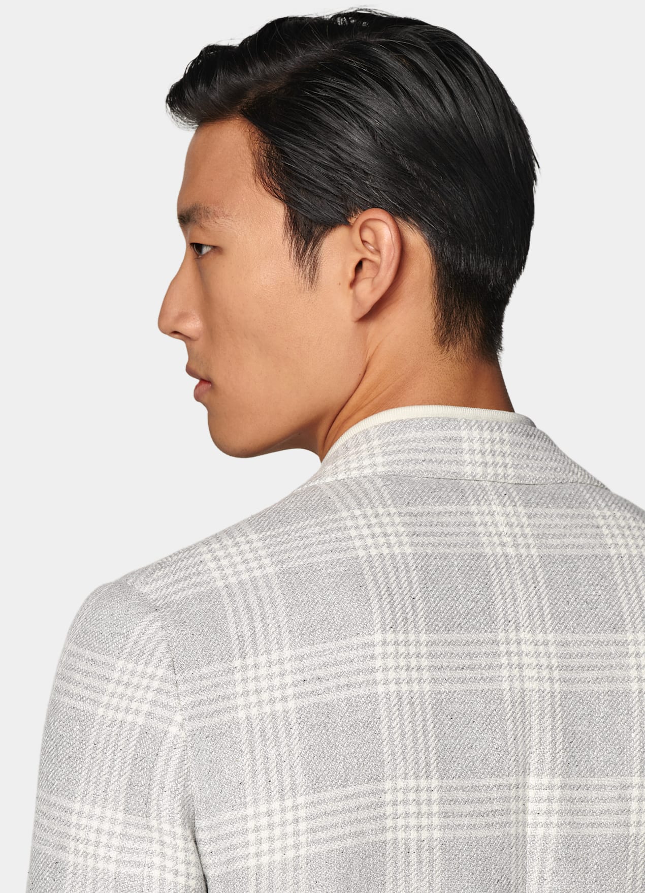 Blazer Havana coupe Tailored gris clair à carreaux