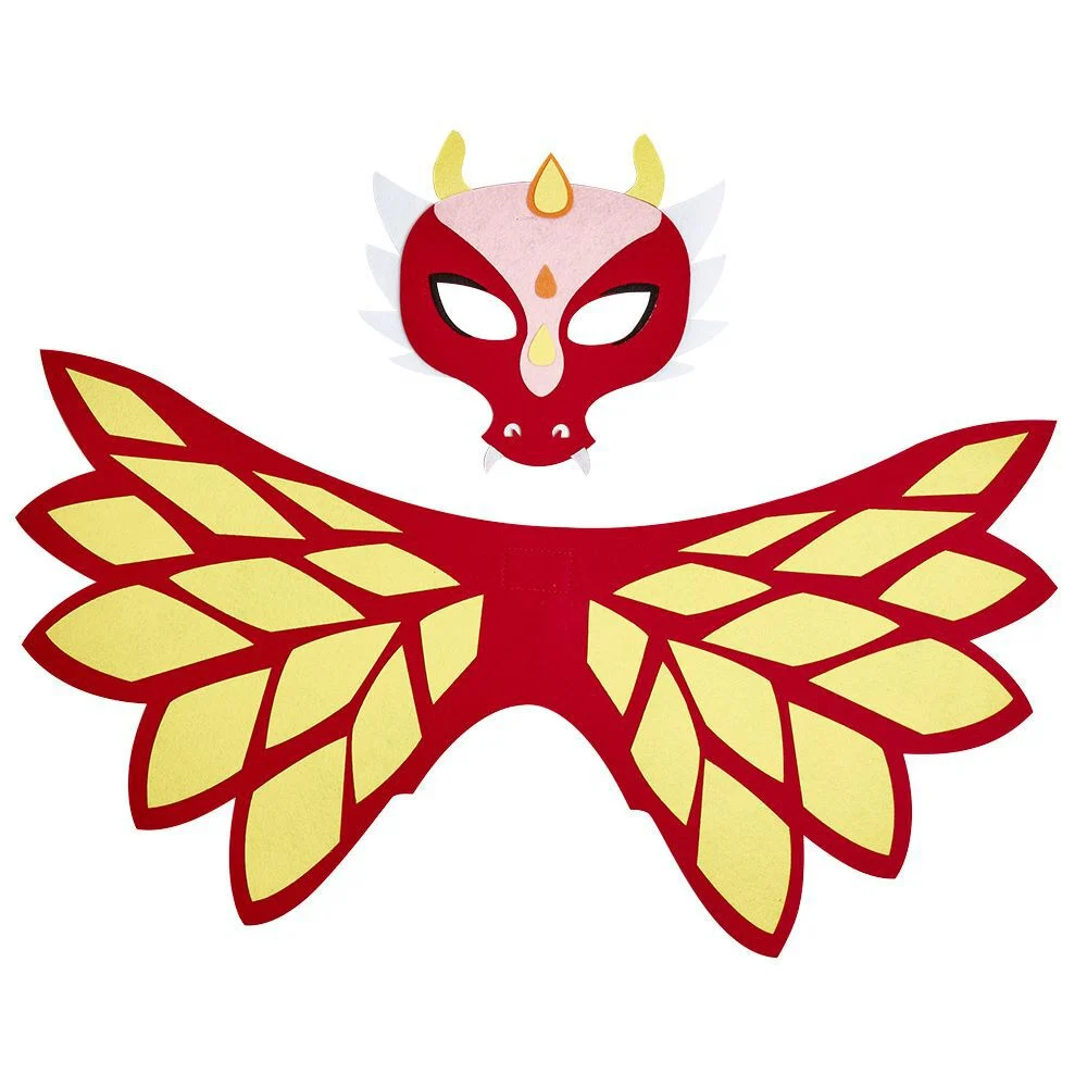 Déguisement masque et aile de dragon feutrine