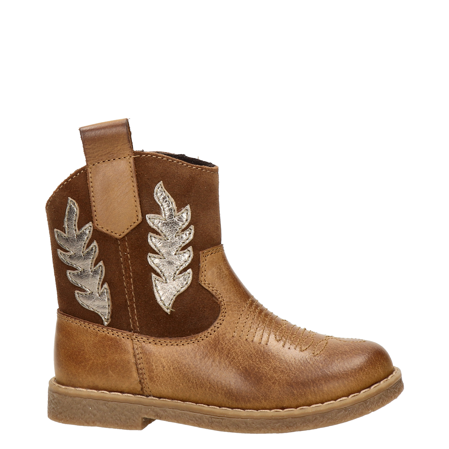 meisjes enkellaarsje Nelson Kids Cognac