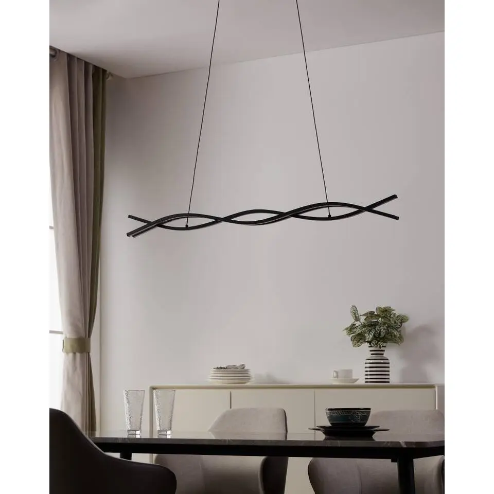 EGLO Lasana 3 Hanglamp - LED - 98,5 cm - Zwart/Wit