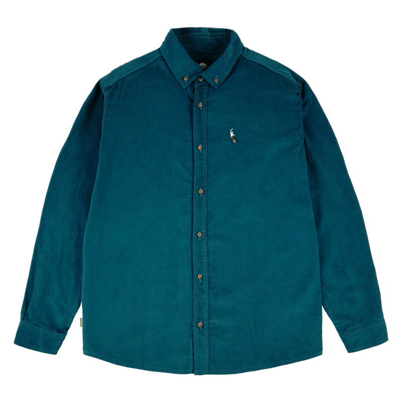 CHEMISE EN VELOURS PWS - BLEU PÉTROLE