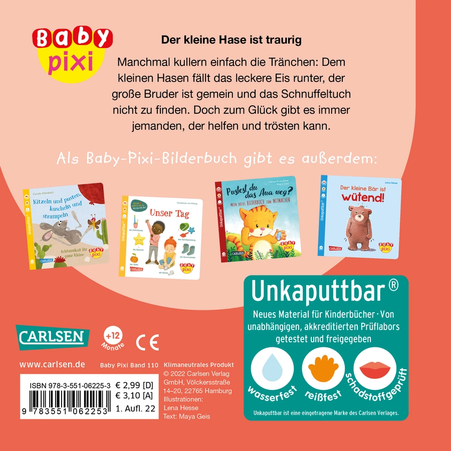 CARLSEN Baby Pixi (unkaputtbar) 110: Der kleine Hase ist traurig