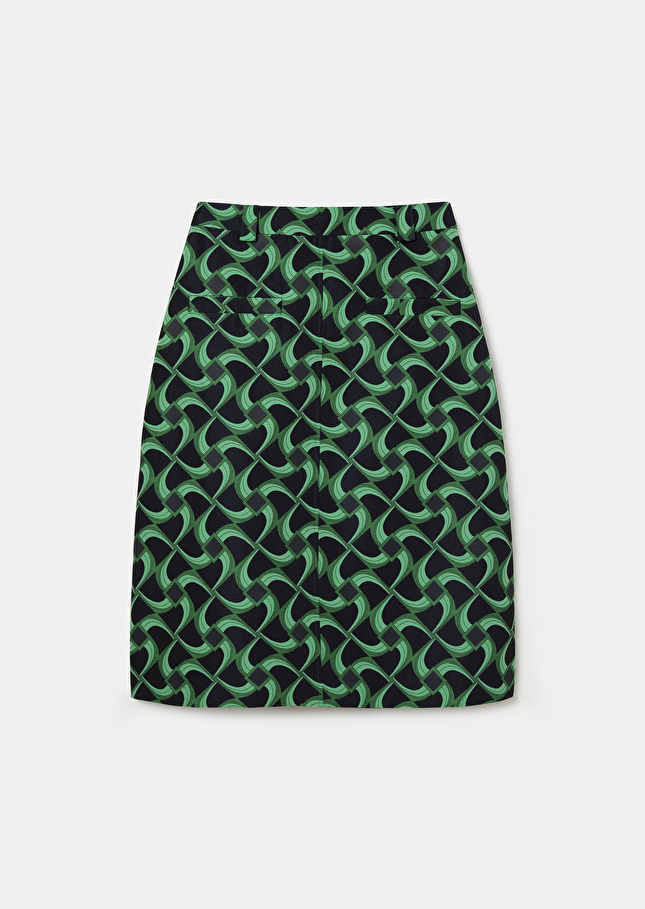 Jupe Jolaverte à motif graphique en jacquard