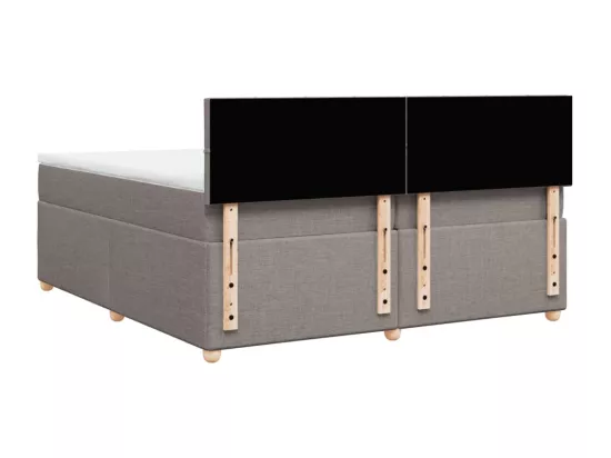 Sommier tapissier avec matelas Taupe 200x200 cm Tissu