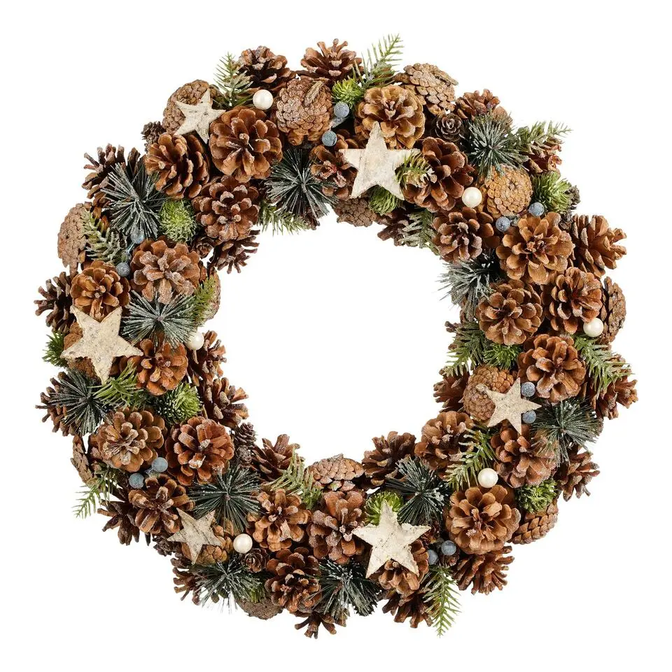 House of Seasons Kerstkrans - Ø50 cm - Bruin