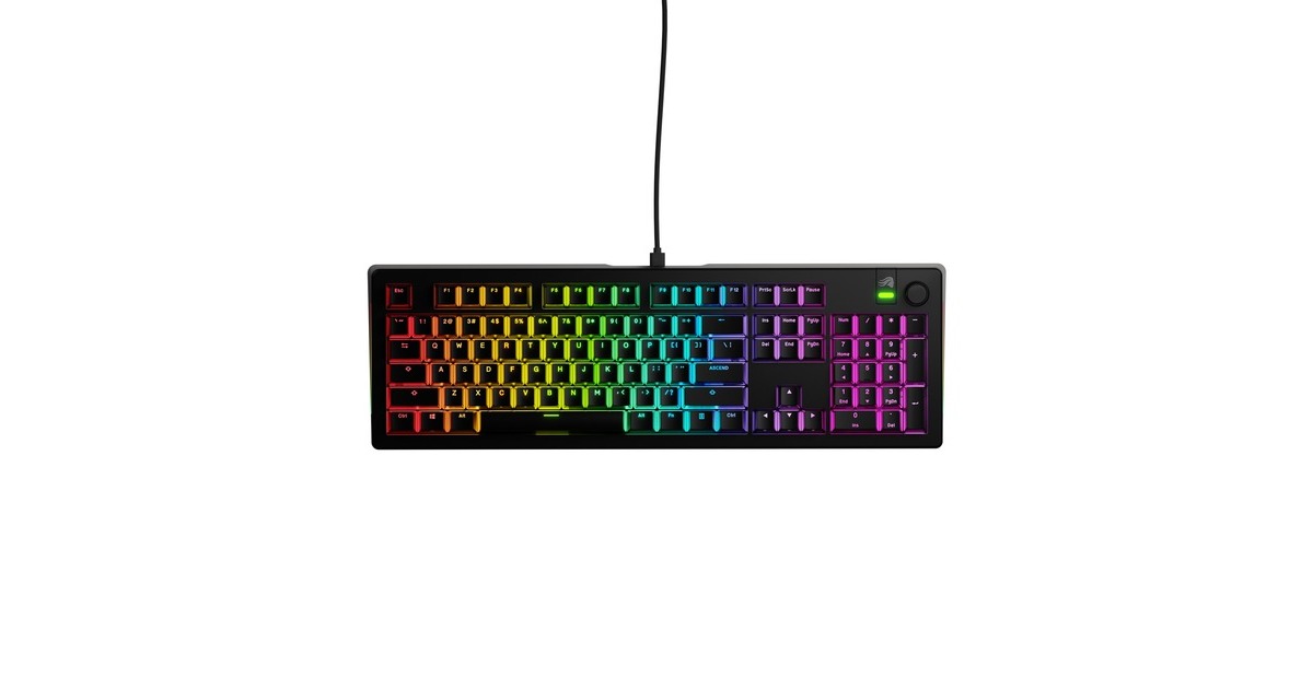 GloriousGMMK 3 100% Prebuilt Wired Black, gaming toetsenbord  (Zwart, US lay-out, Glorious Fox, 100%, RGB, GPBT-doubleshot keycaps, Knob)