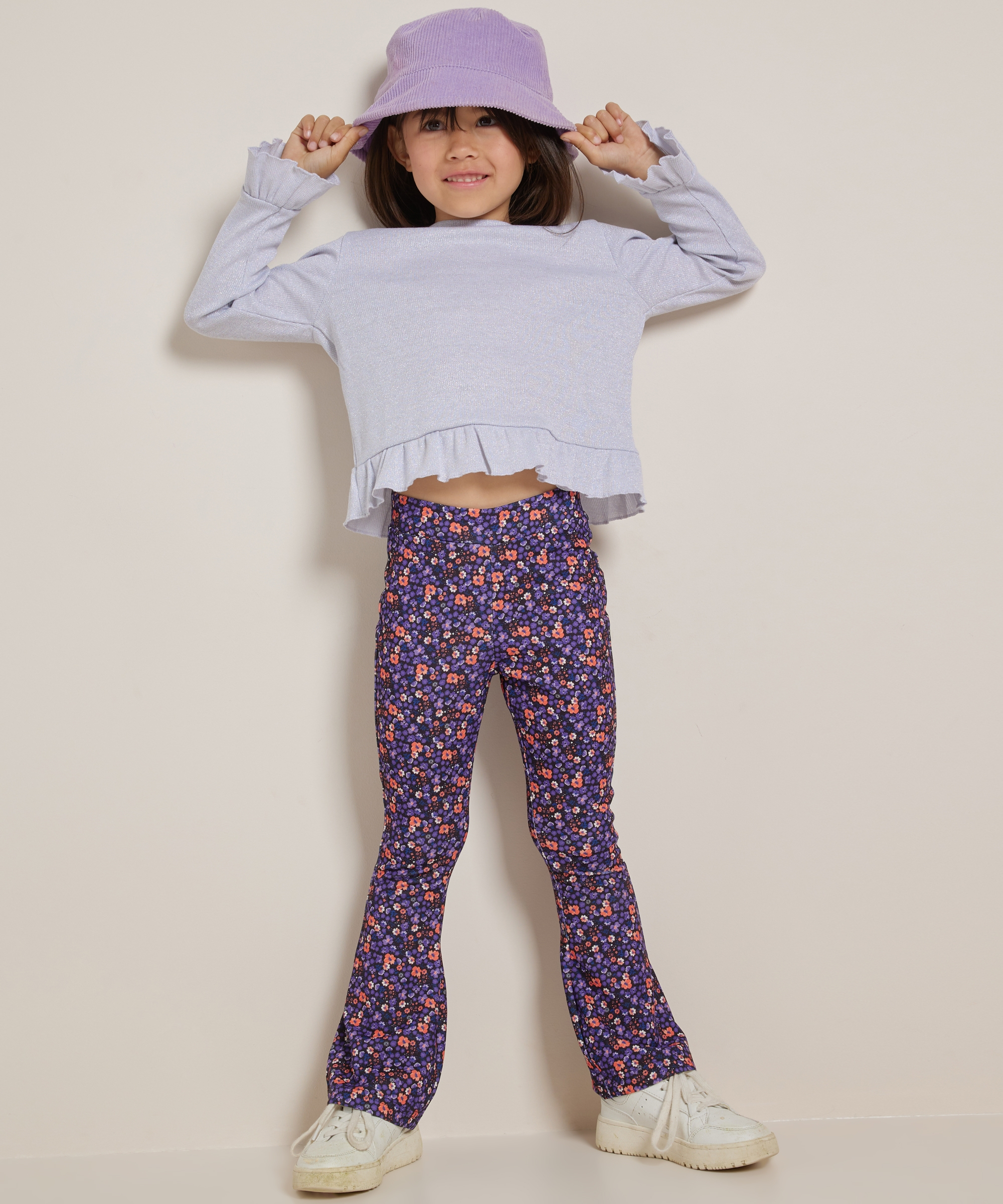 flared fit broek met print