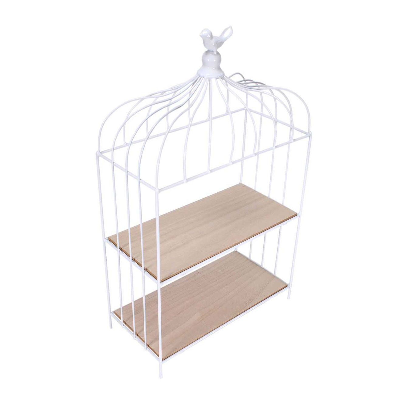 Home Deco Factory Cage à oiseau décorative blanche - 31x51x15 cm