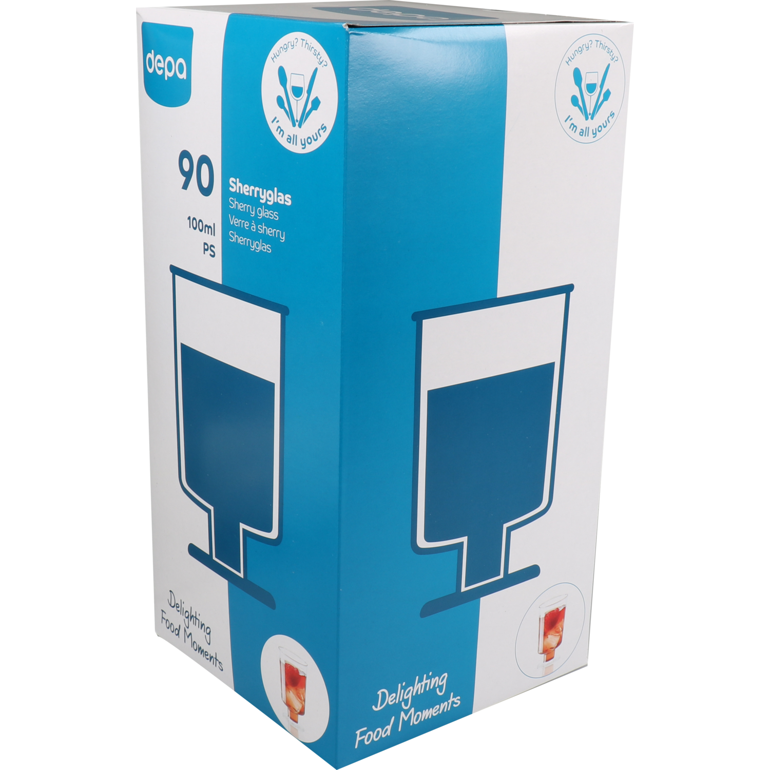 Depa Glas, sherryglas, schapdoos, pS, 100ml, transparant