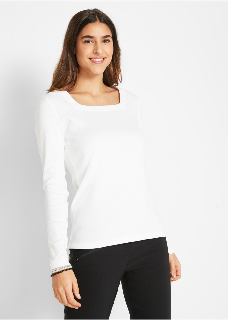 Lot de 2 T-shirts manches longues à col carré
