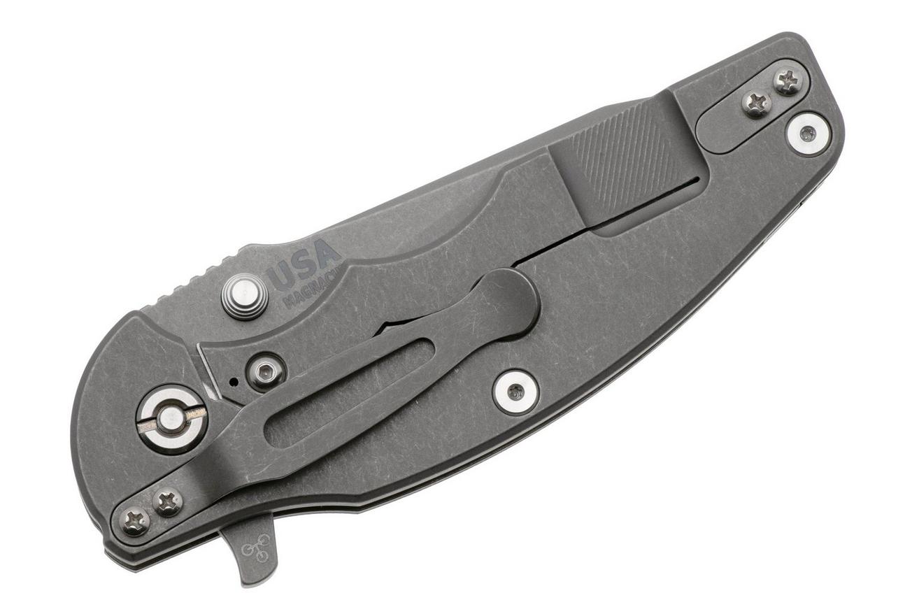 Rick Hinderer Jurassic Slicer, Hollow Ground Magnacut, Working Finish, Black G10, zakmes