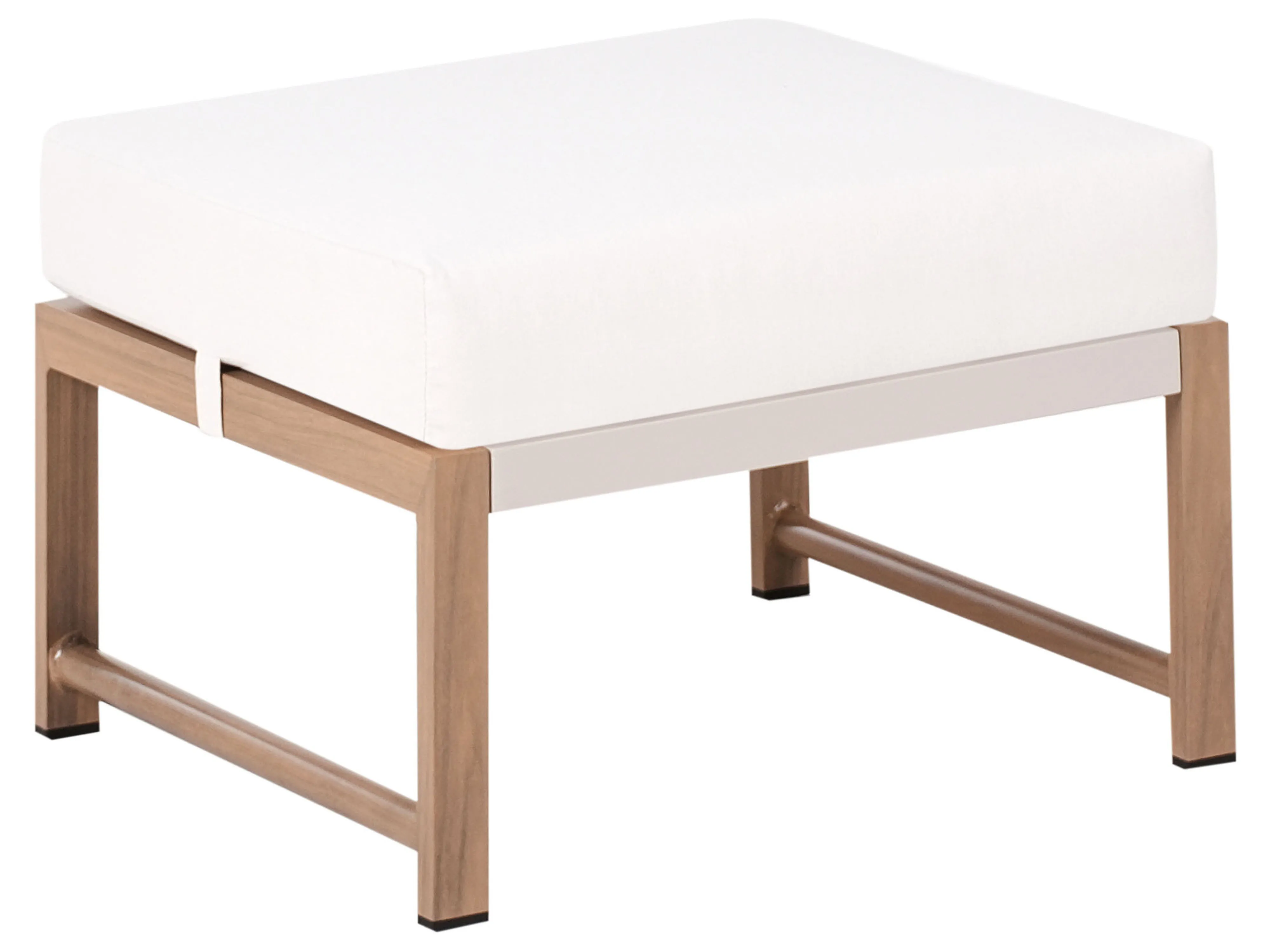 Loungeset met tafel en ottomaan 5-zits NOLA Metaal Lichtbeige